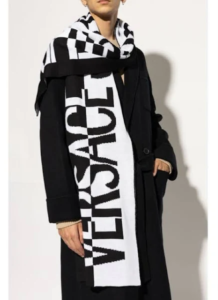 Versace cashmere scarves with streetwear.