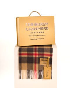 Iconic Tartan Patterns on Luxury Edinburgh Cashmere
