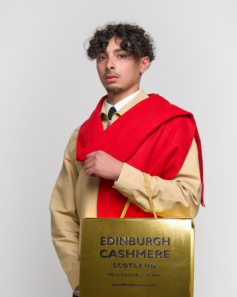 Edinburgh Cashmere DC Check Cashmere Scarf luxury under £150