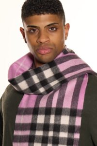 Close-up of pure Scottish cashmere scarves highlighting fine texture and luxurious softness